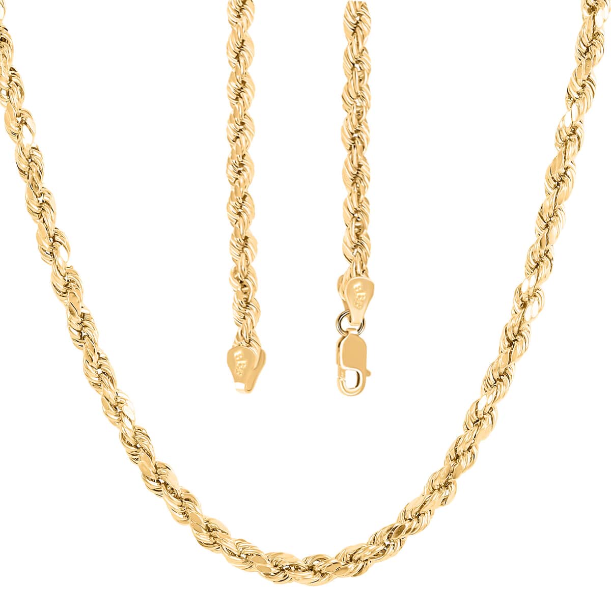 10K Yellow Gold 6mm Rope Chain Necklace 28 Inches 14.4 Grams image number 4