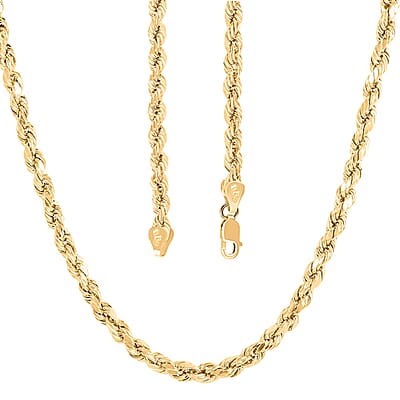 10K Yellow Gold 6mm Rope Chain Necklace 28 Inches 14.4 Grams