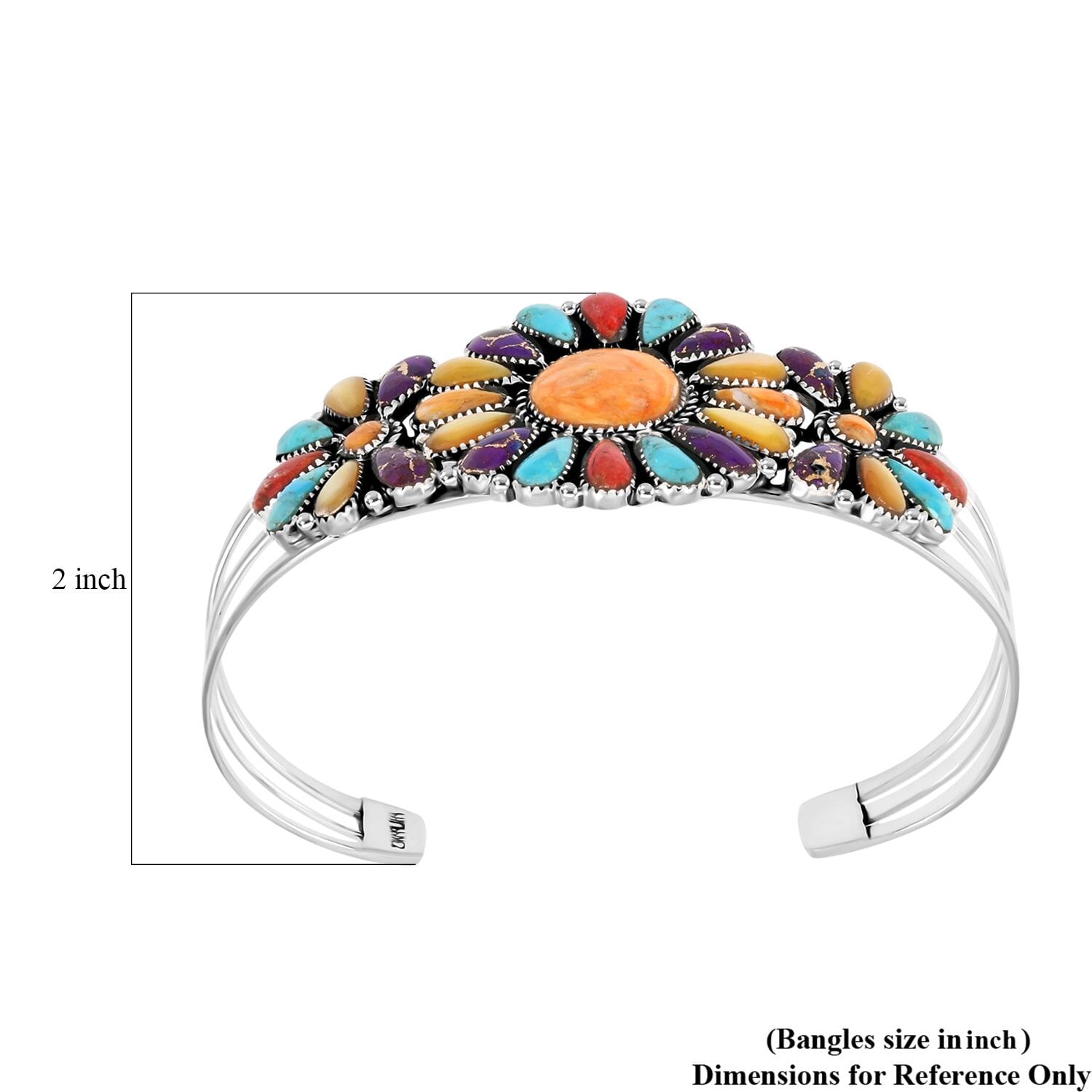 Buy Santa Fe Style Multi Gemstone 10.00 ctw Cuff Bracelet in