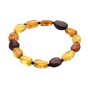 Multi Color Natural Amber Beaded Stretch Bracelet