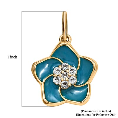 D'Joy Sky Blue Topaz 0.30 ctw Charm in 18K Vermeil Yellow Gold Over Sterling Silver