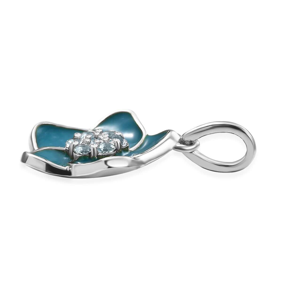 Sky Blue Topaz 0.30 ctw Charm in Rhodium Over Sterling Silver image number 3