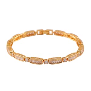 Simulated Diamond Bracelet in Goldtone (7.75 In)
