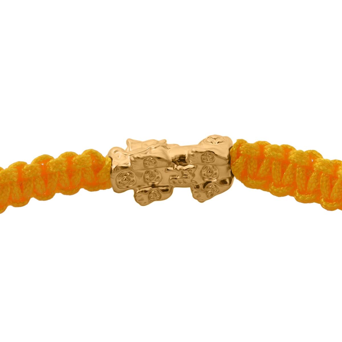 24K Yellow Gold Pixiu Bracelet in Yellow Cord Adjustable image number 3