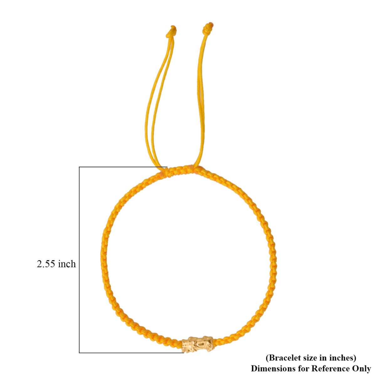 24K Yellow Gold Pixiu Bracelet in Yellow Cord Adjustable image number 5