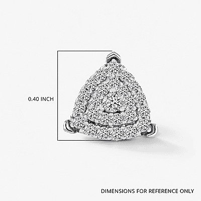 Luxuriant Lab Grown Diamond SI 0.50 ctw Trillion Shape Stud Earrings in Rhodium Over Sterling Silver