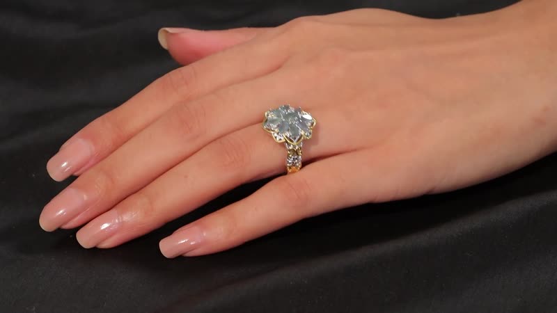 Narsipatnam Alexandrite Floal Ring in 18K Vermeil YG and Rhodium Over Sterling Silver (Size 10.0) 1.85 ctw