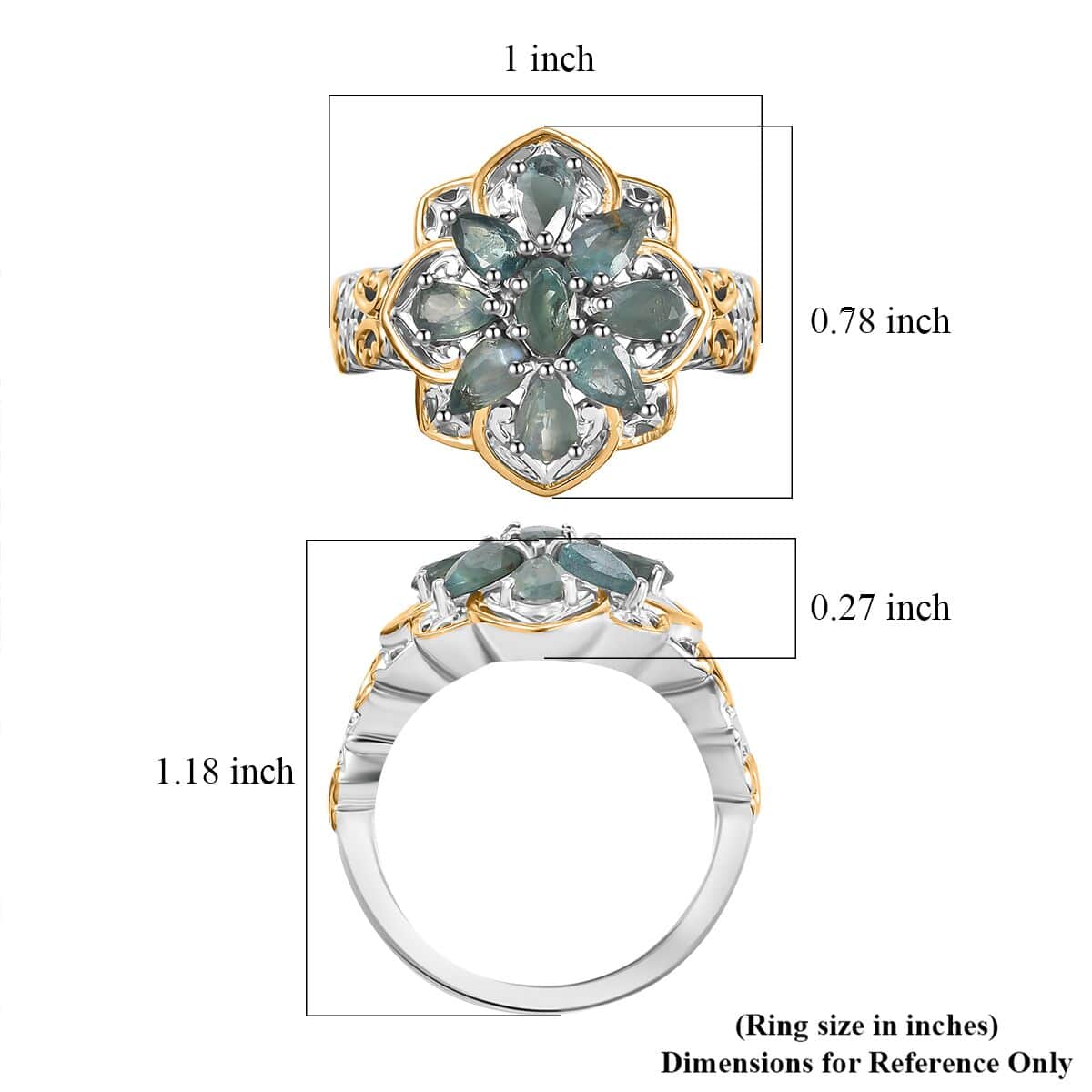 Narsipatnam Alexandrite 2.00 ctw Ethereal Bloom Ring in 18K Vermeil YG and Rhodium Over Sterling Silver (Size 10.0) image number 5