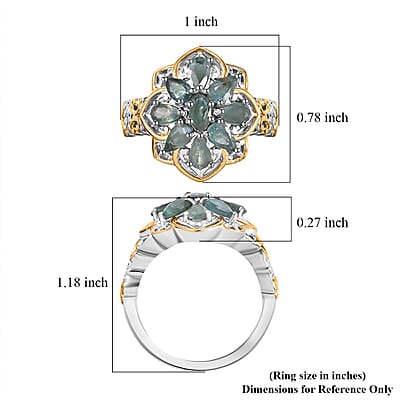D'Joy Narsipatnam Alexandrite 2.00 ctw Ethereal Bloom Ring in 18K Vermeil YG and Rhodium Over Sterling Silver (Size 10.0)