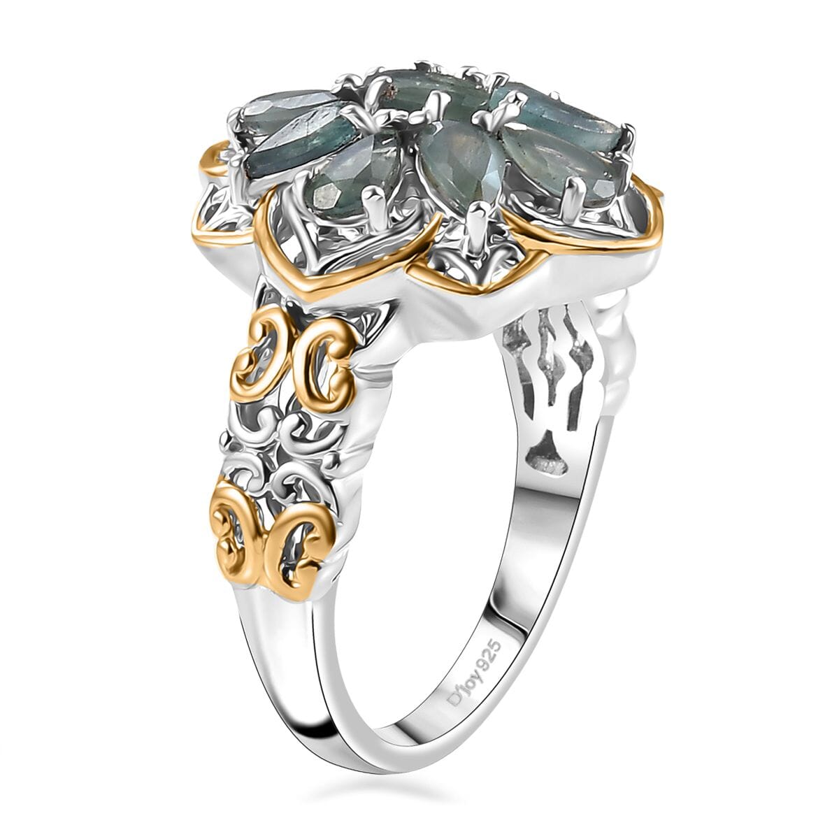 Narsipatnam Alexandrite 2.00 ctw Ethereal Bloom Ring in 18K Vermeil YG and Rhodium Over Sterling Silver (Size 7.0) image number 3