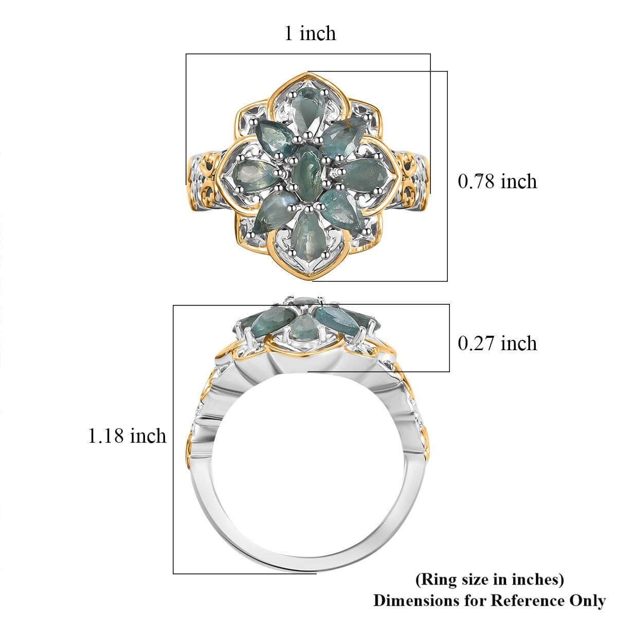 Narsipatnam Alexandrite 2.00 ctw Ethereal Bloom Ring in 18K Vermeil YG and Rhodium Over Sterling Silver (Size 7.0) image number 5