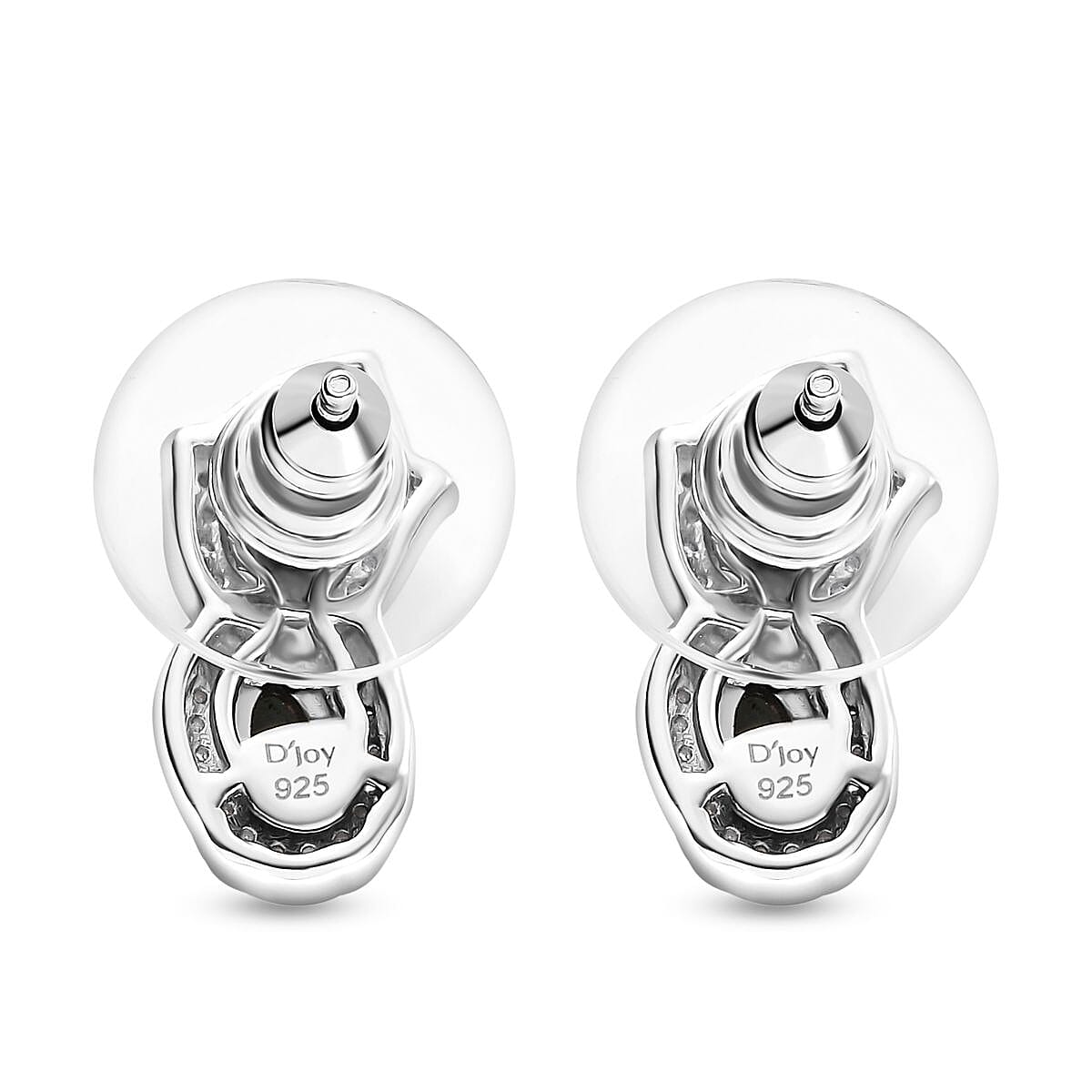 D'Joy Narsipatnam Alexandrite and White Zircon 1.60 ctw Leaf Earrings in Rhodium Over Sterling Silver