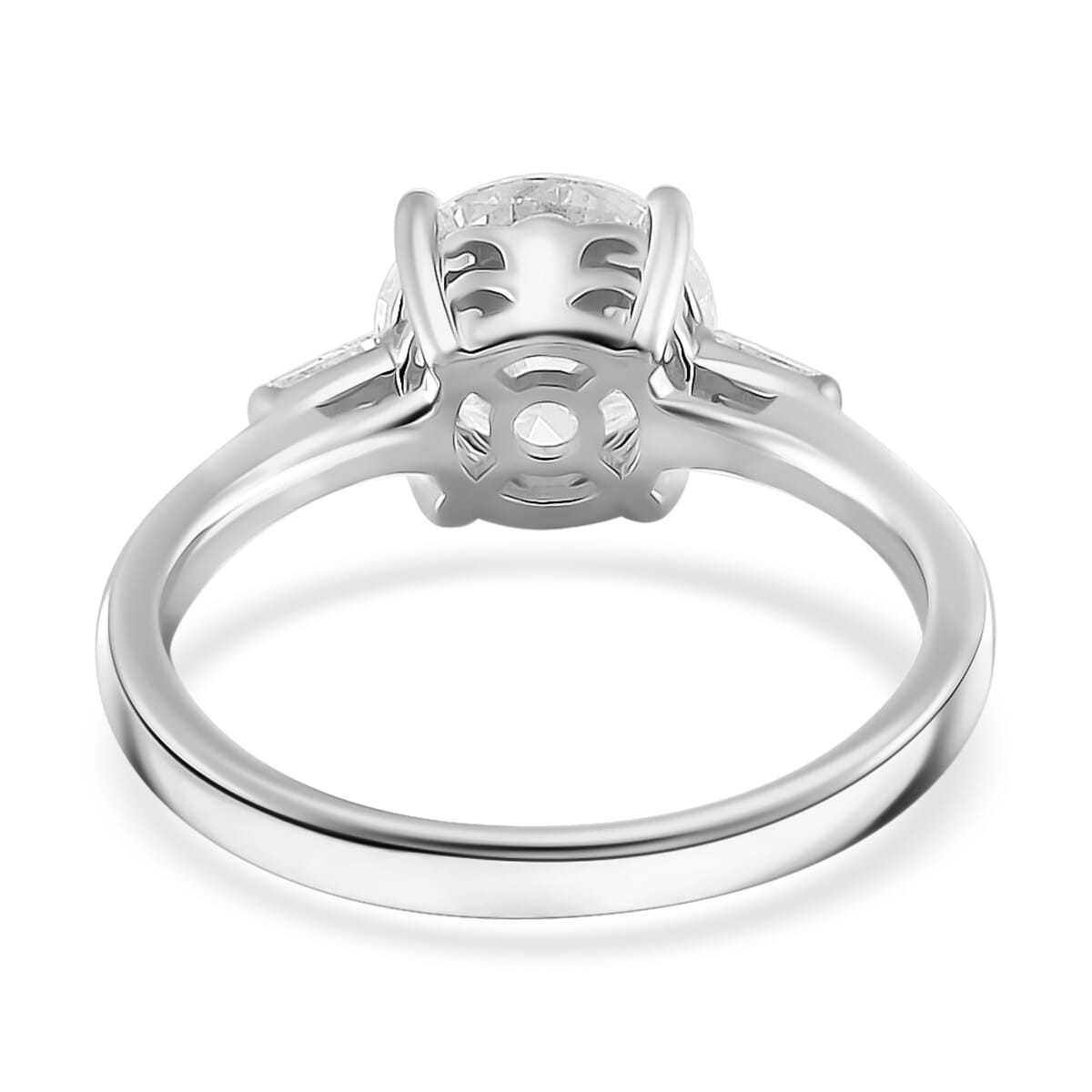 Moissanite 2.00 ctw Ring in Rhodium Over Sterling Silver (Size 9.0) image number 4