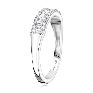 D'Joy Diamond Band Ring in Rhodium Over Sterling Silver 0.25 ctw (Size 10.0)