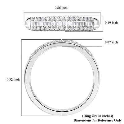D'Joy Diamond Band Ring in Rhodium Over Sterling Silver 0.25 ctw (Size 10.0)