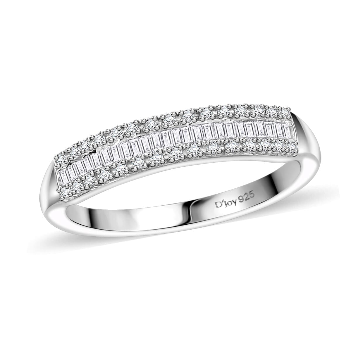 D'Joy Diamond 0.25 ctw Band Ring in Rhodium Over Sterling Silver (Size 6.0) image number 0