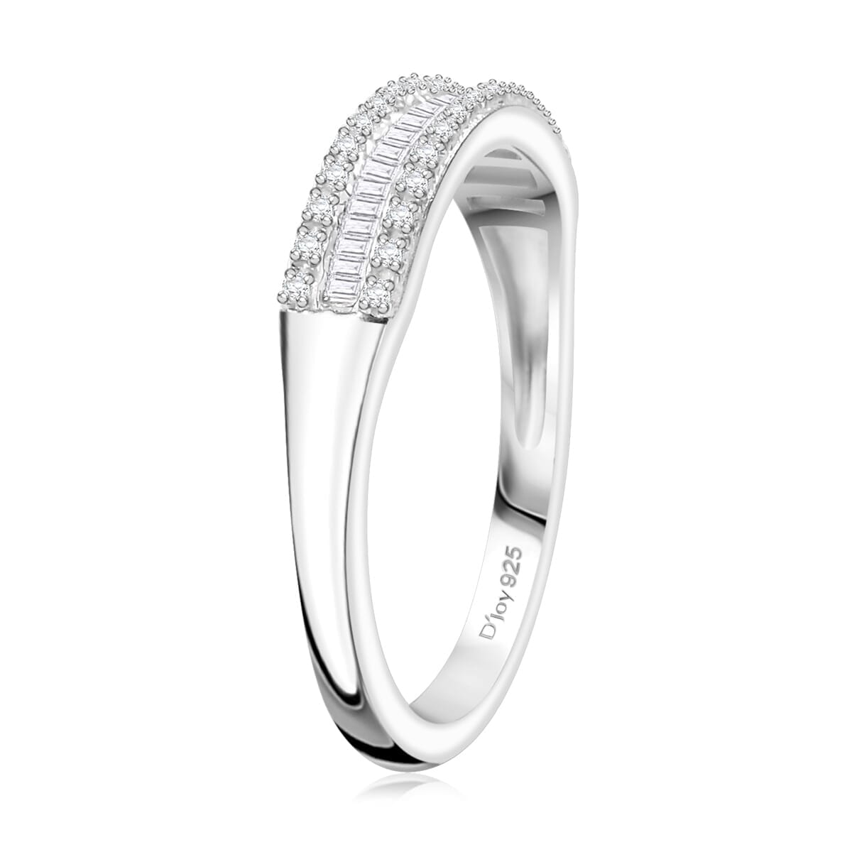 D'Joy Diamond 0.25 ctw Band Ring in Rhodium Over Sterling Silver (Size 6.0) image number 3