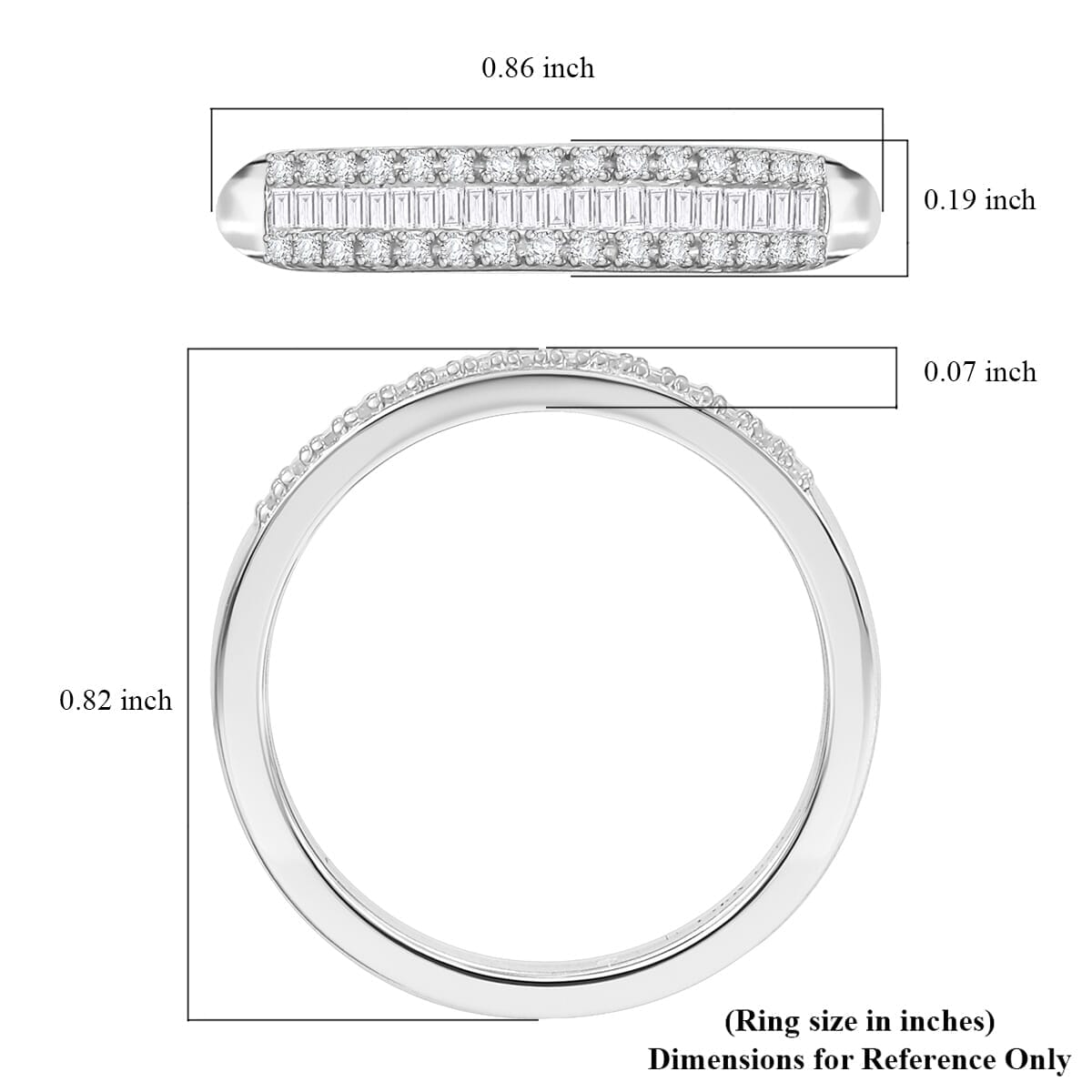 D'Joy Diamond 0.25 ctw Band Ring in Rhodium Over Sterling Silver (Size 6.0) image number 5