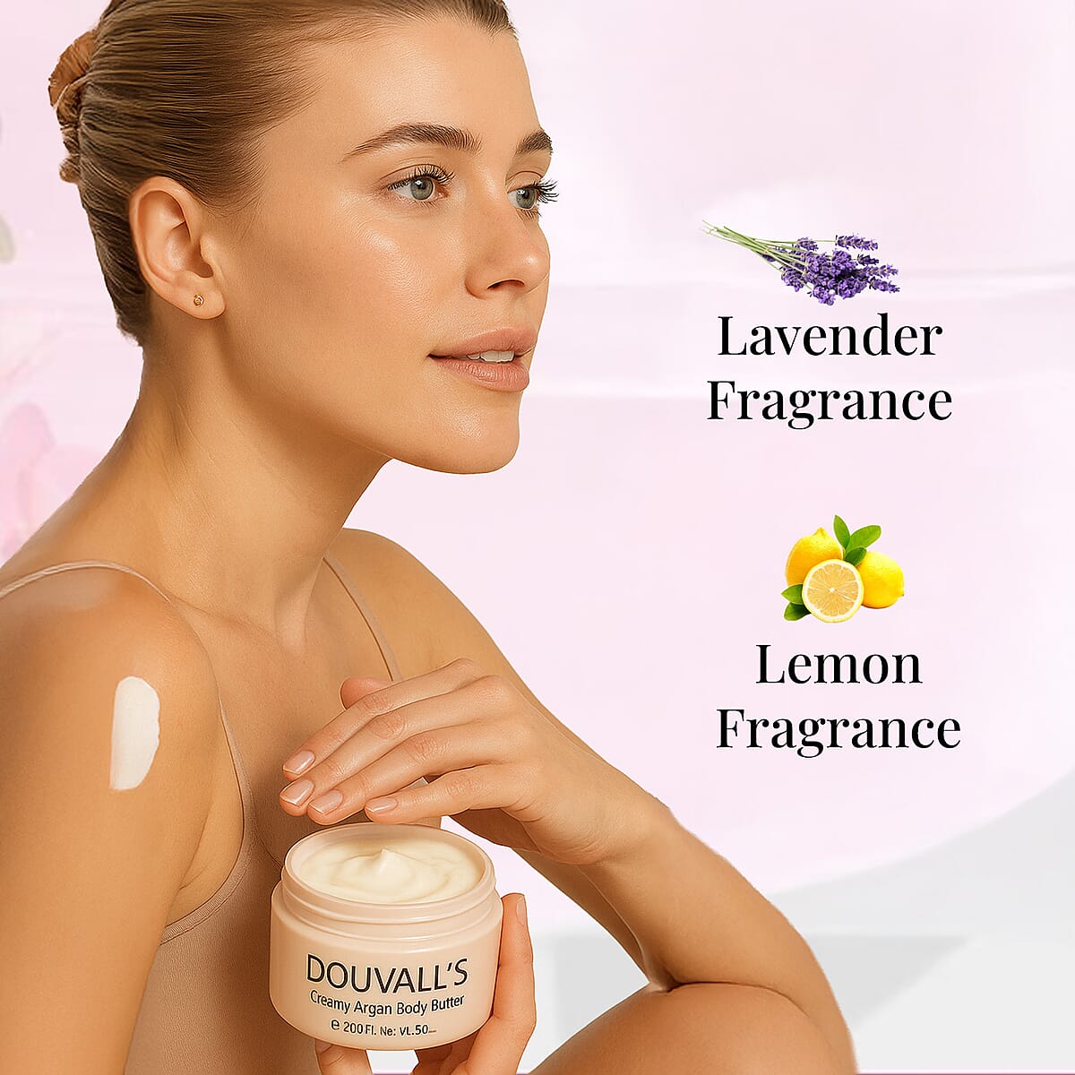 Douvalls Creamy Argan Body Butter 240g - Lavender & Lemon image number 2