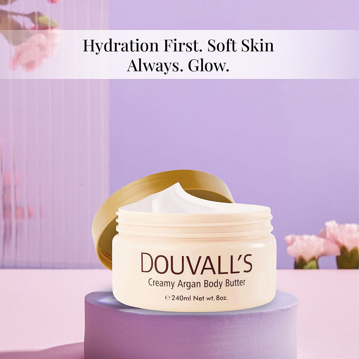 Douvalls Creamy Argan Body Butter (8oz) Pink Grapefruit image number 1