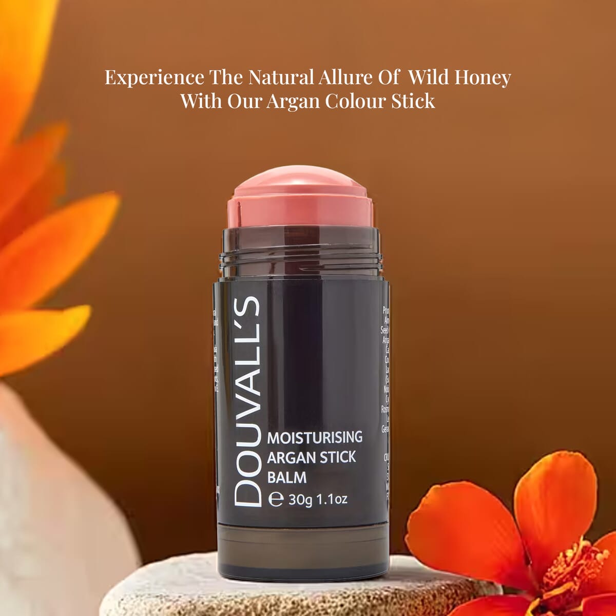 Douvalls Moisturising Argan Stick Balm 1.1oz - Wild Honey image number 3