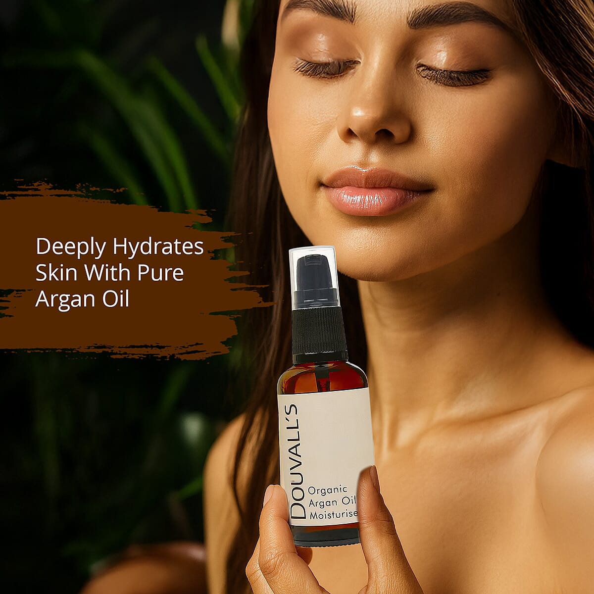 Douvalls Organic 100% Raw Cold Pressed Argan Oil Moisturiser (1.7oz) image number 3