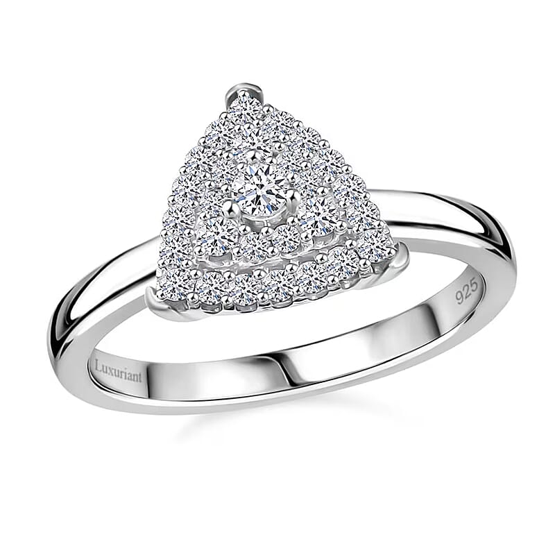 Luxuriant Lab Grown Diamond SI 0.35 ctw Ring in Rhodium Over Sterling Silver (Size 10.0)