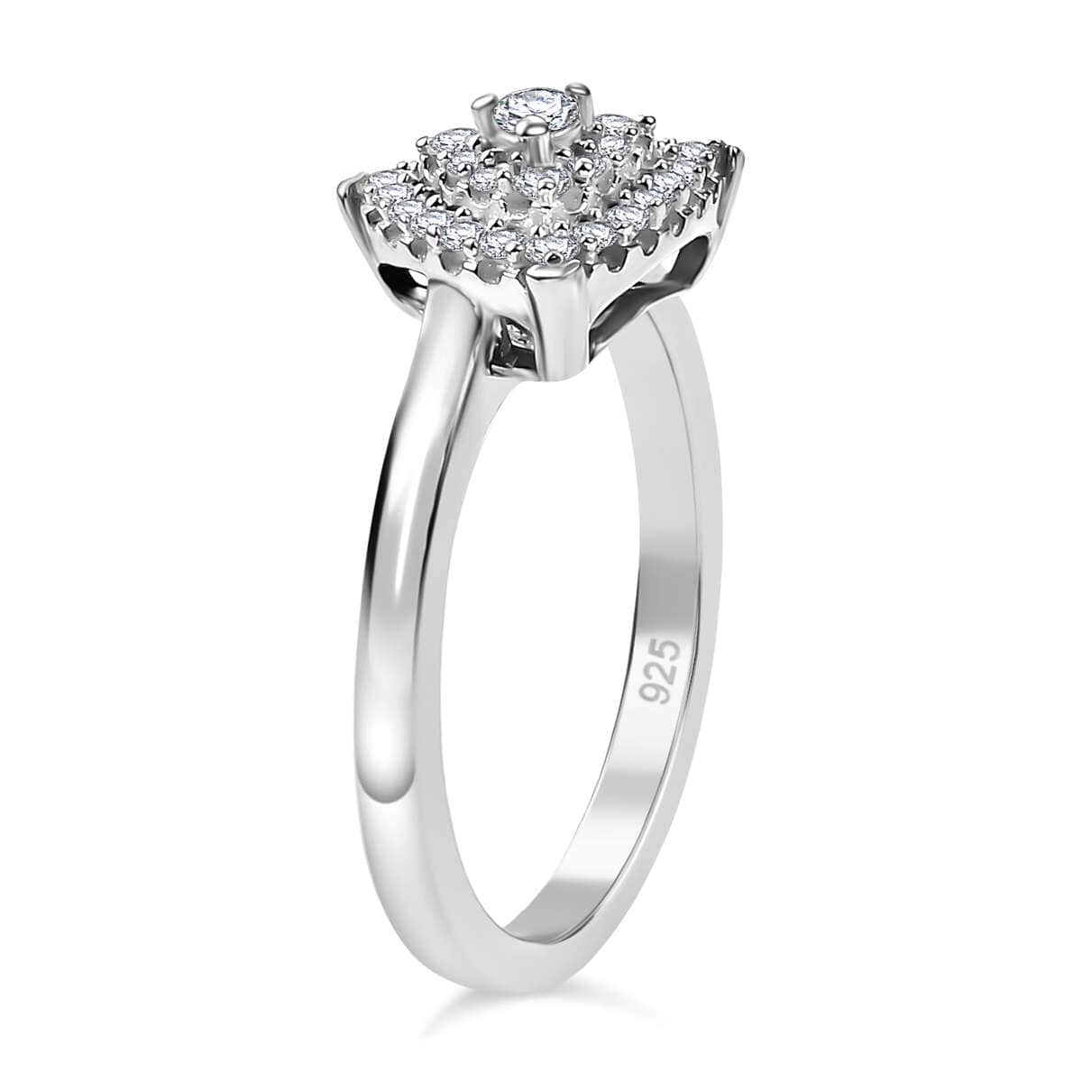 Luxuriant Lab Grown Diamond SI 0.35 ctw Ring in Rhodium Over Sterling Silver (Size 10.0) image number 3