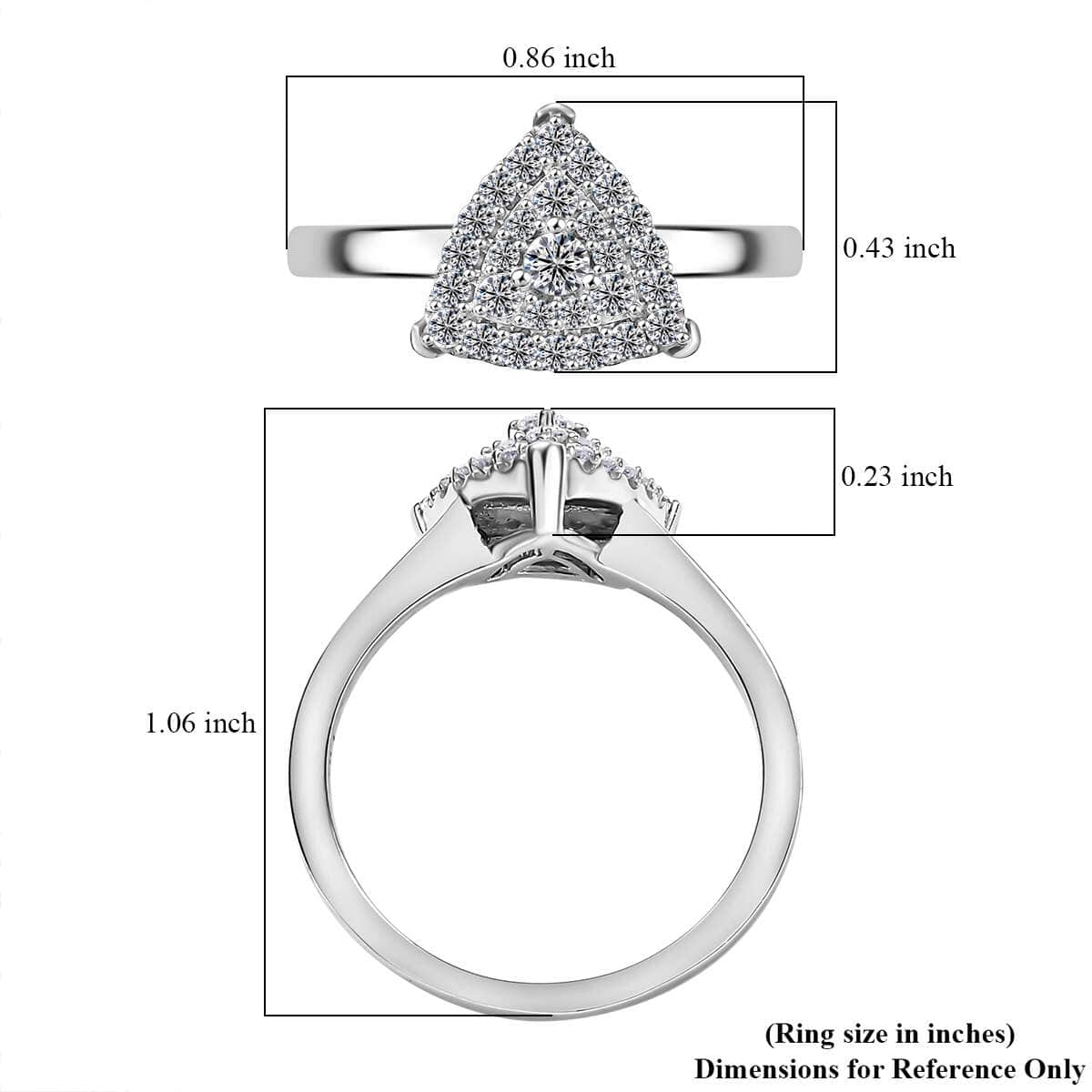 Luxuriant Lab Grown Diamond SI 0.35 ctw Ring in Rhodium Over Sterling Silver (Size 10.0) image number 5