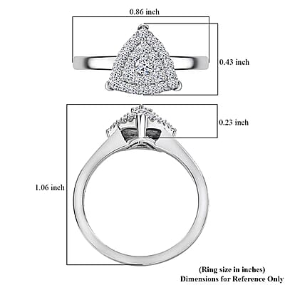 Luxuriant Lab Grown Diamond SI 0.35 ctw Ring in Rhodium Over Sterling Silver (Size 10.0)