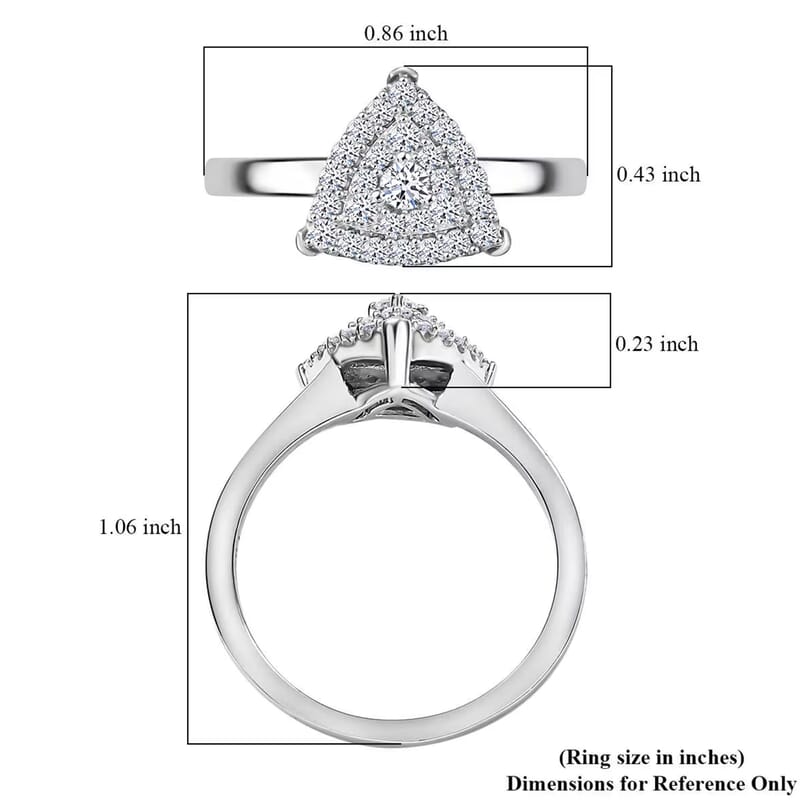 Luxuriant Lab Grown Diamond SI 0.35 ctw Ring in Rhodium Over Sterling Silver (Size 10.0)