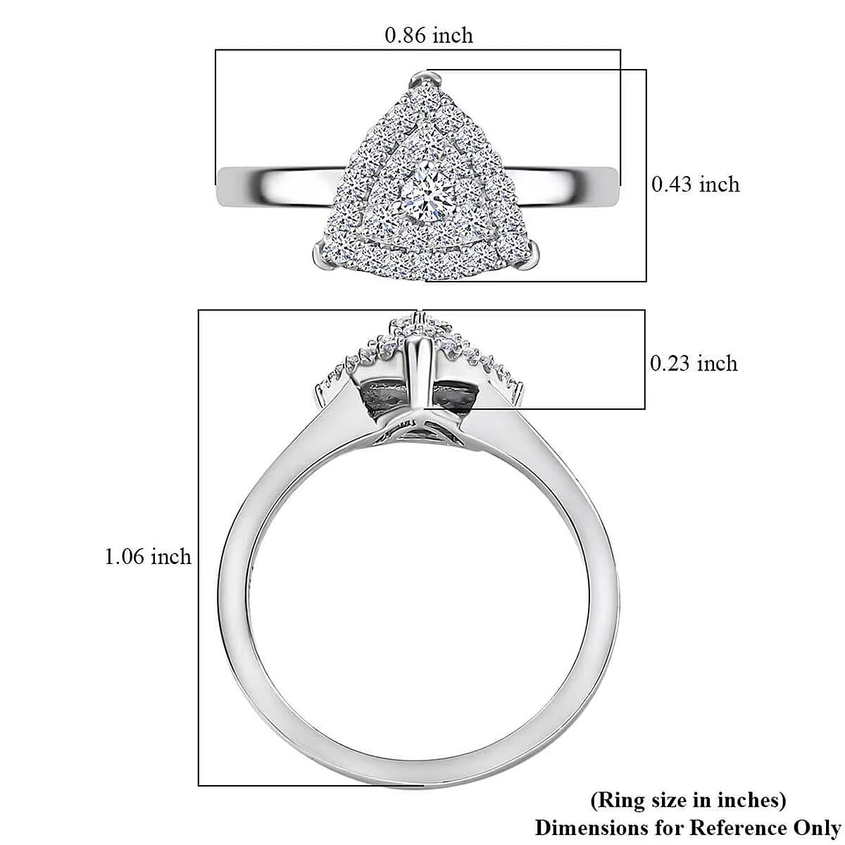 Luxuriant Lab Grown Diamond SI 0.35 ctw Ring in Rhodium Over Sterling Silver (Size 8.0) image number 7