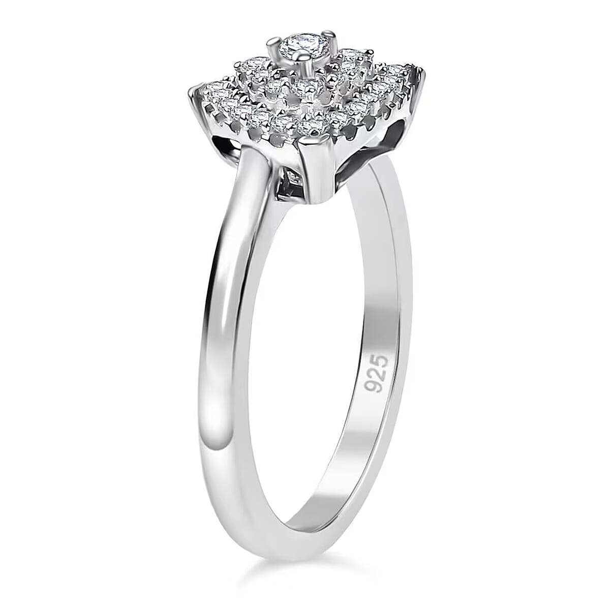 Luxuriant Lab Grown Diamond SI 0.35 ctw Ring in Rhodium Over Sterling Silver (Size 8.0) image number 8