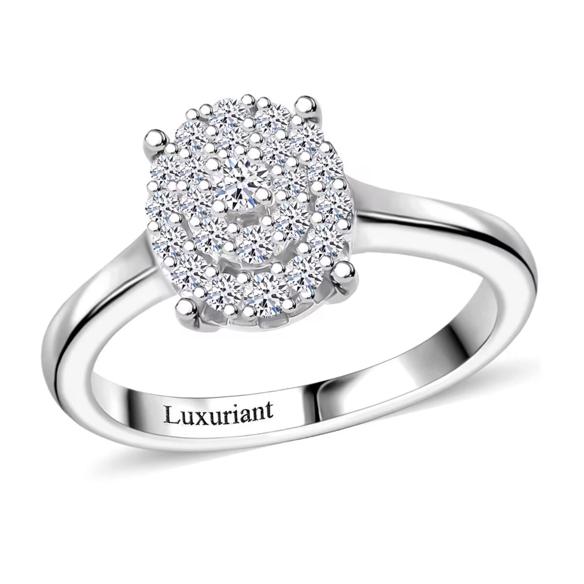 Luxuriant Lab Grown Diamond SI 0.35 ctw Ring in Rhodium Over Sterling Silver (Size 7.0) image number 0