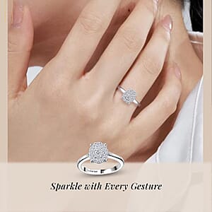 Luxuriant Lab Grown Diamond SI 0.35 ctw Ring in Rhodium Over Sterling Silver (Size 7.0)