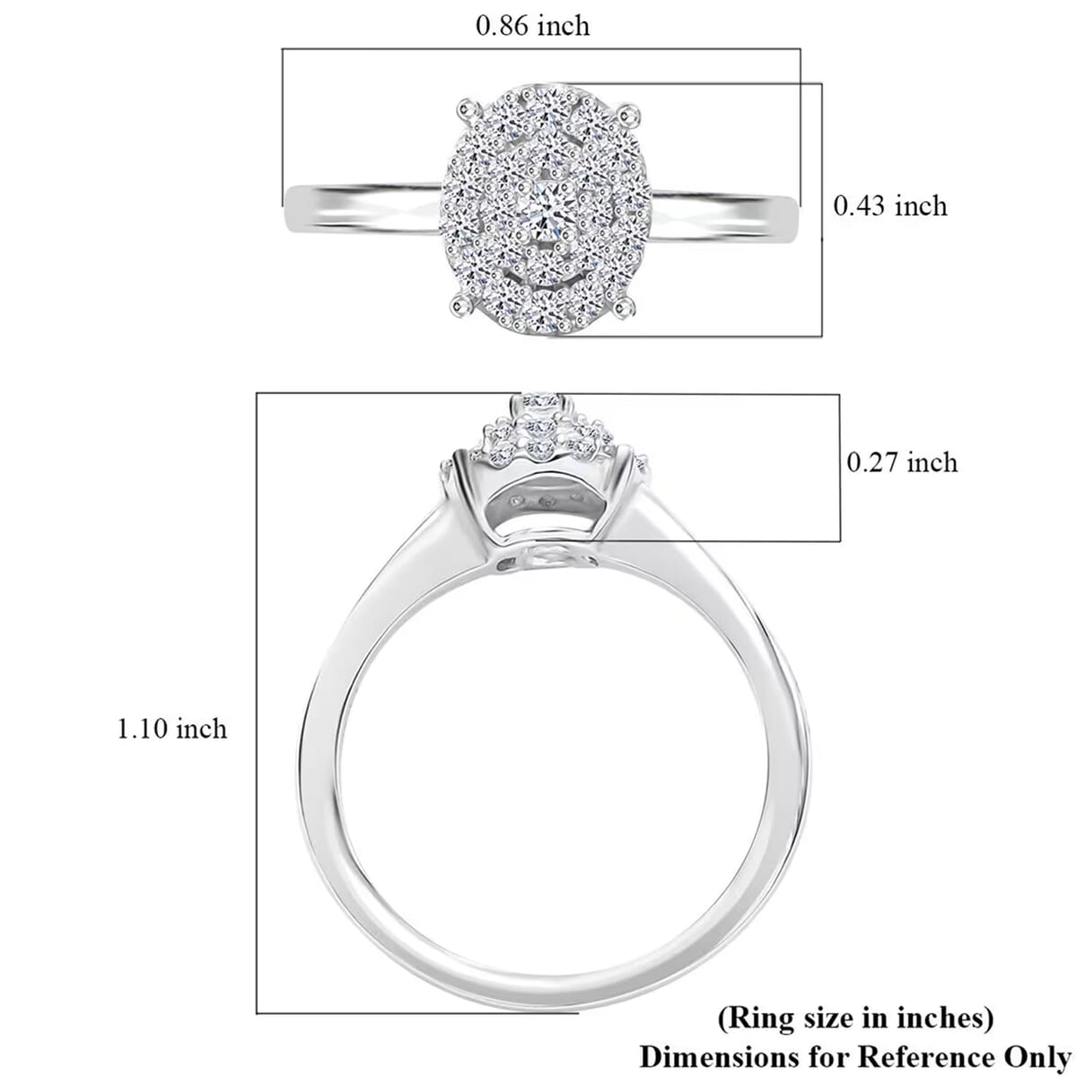 Luxuriant Lab Grown Diamond SI 0.35 ctw Ring in Rhodium Over Sterling Silver (Size 7.0) image number 7