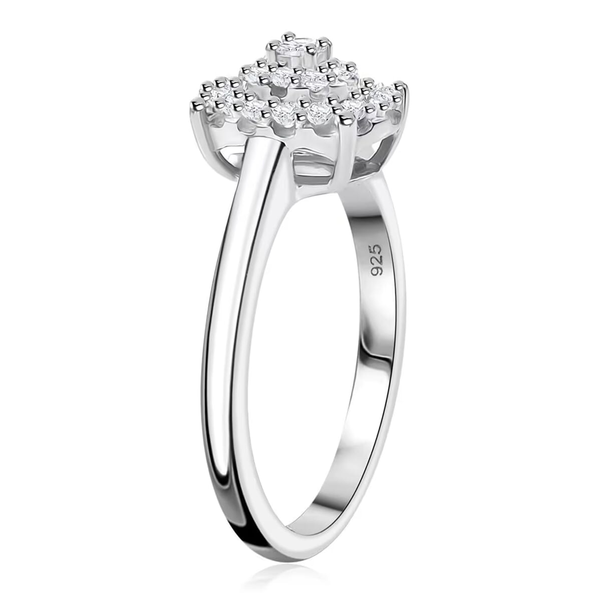 Luxuriant Lab Grown Diamond SI 0.35 ctw Ring in Rhodium Over Sterling Silver (Size 7.0) image number 8