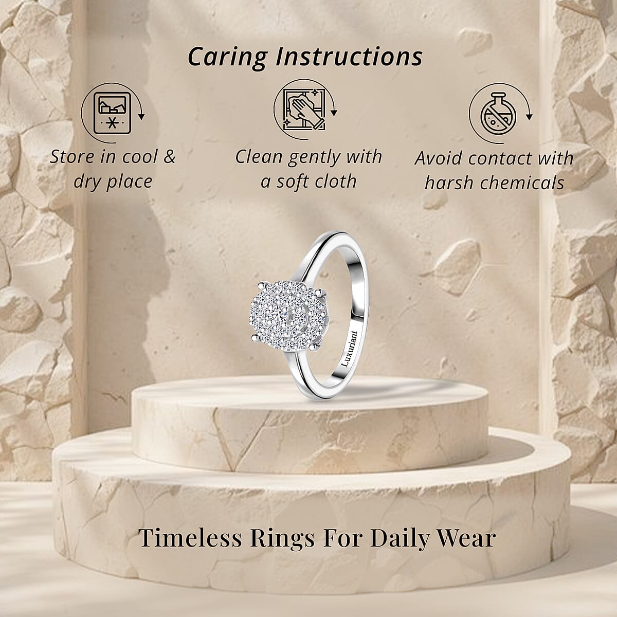 Luxuriant Lab Grown Diamond SI 0.35 ctw Ring in Rhodium Over Sterling Silver (Size 8.0) image number 6