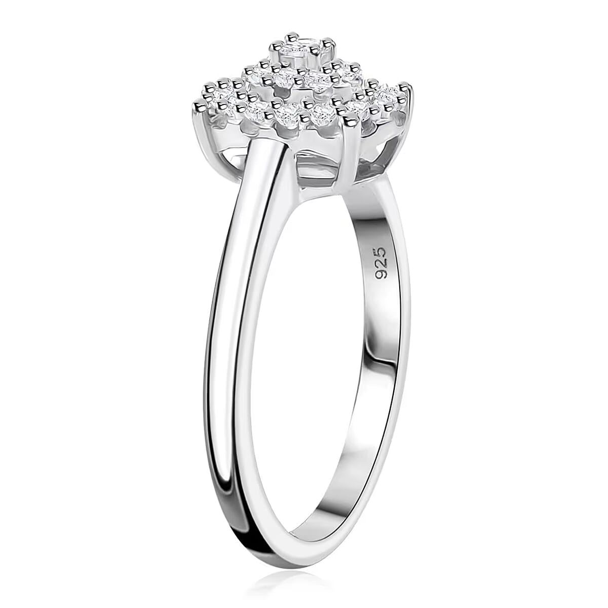 Luxuriant Lab Grown Diamond SI 0.35 ctw Ring in Rhodium Over Sterling Silver (Size 8.0) image number 8