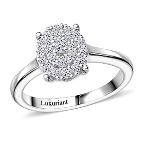 Luxuriant Lab Grown Diamond SI 0.35 ctw Ring in Rhodium Over Sterling Silver (Size 9.0)