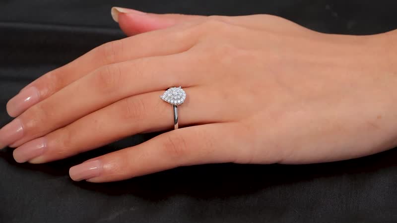 Luxuriant Lab Grown Diamond (SI) Ring in Rhodium Over Sterling Silver (Size 7.0) 0.35 ctw