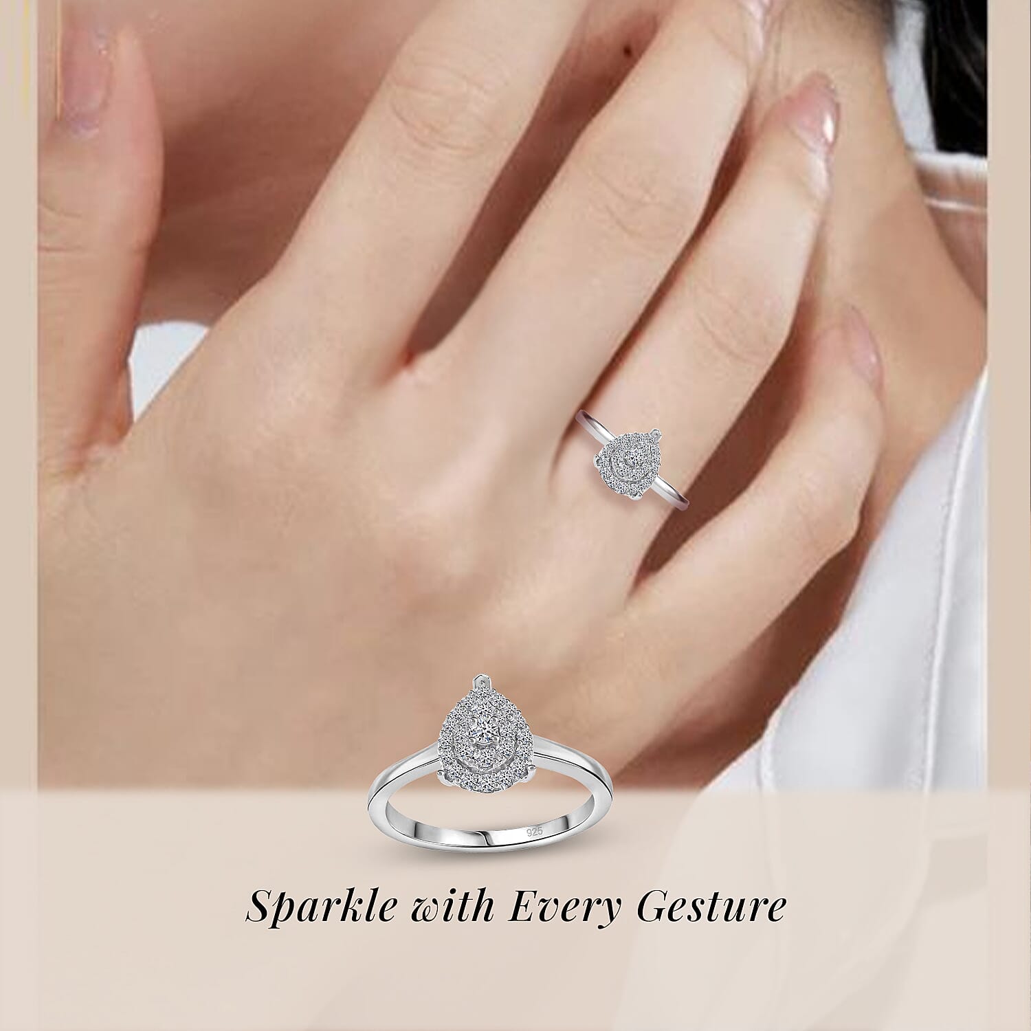 Luxuriant Lab Grown Diamond SI 0.35 ctw Ring in Rhodium Over Sterling Silver (Size 9.0)