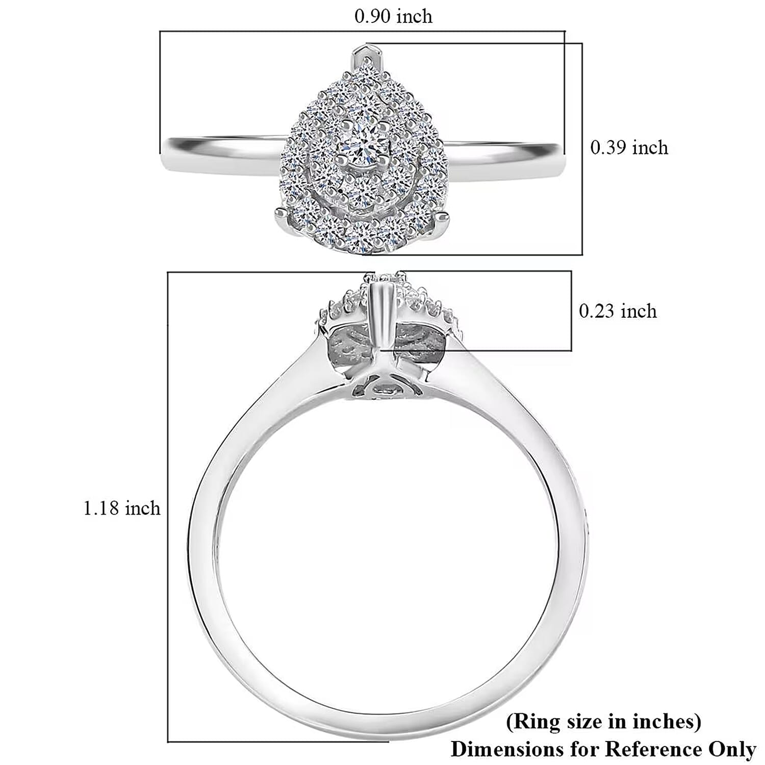 Luxuriant Lab Grown Diamond SI 0.35 ctw Ring in Rhodium Over Sterling Silver (Size 9.0)