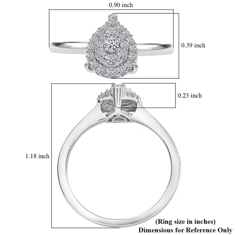 Luxuriant Lab Grown Diamond SI 0.35 ctw Ring in Rhodium Over Sterling Silver (Size 9.0)