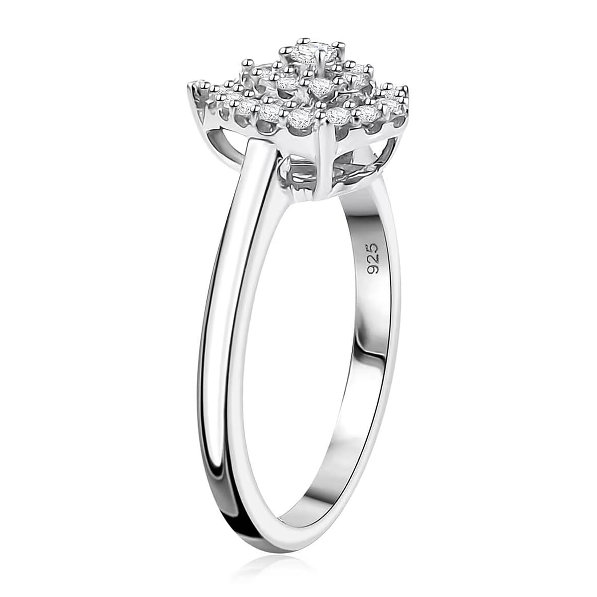 Luxuriant Lab Grown Diamond SI 0.35 ctw Ring in Rhodium Over Sterling Silver (Size 9.0) image number 8