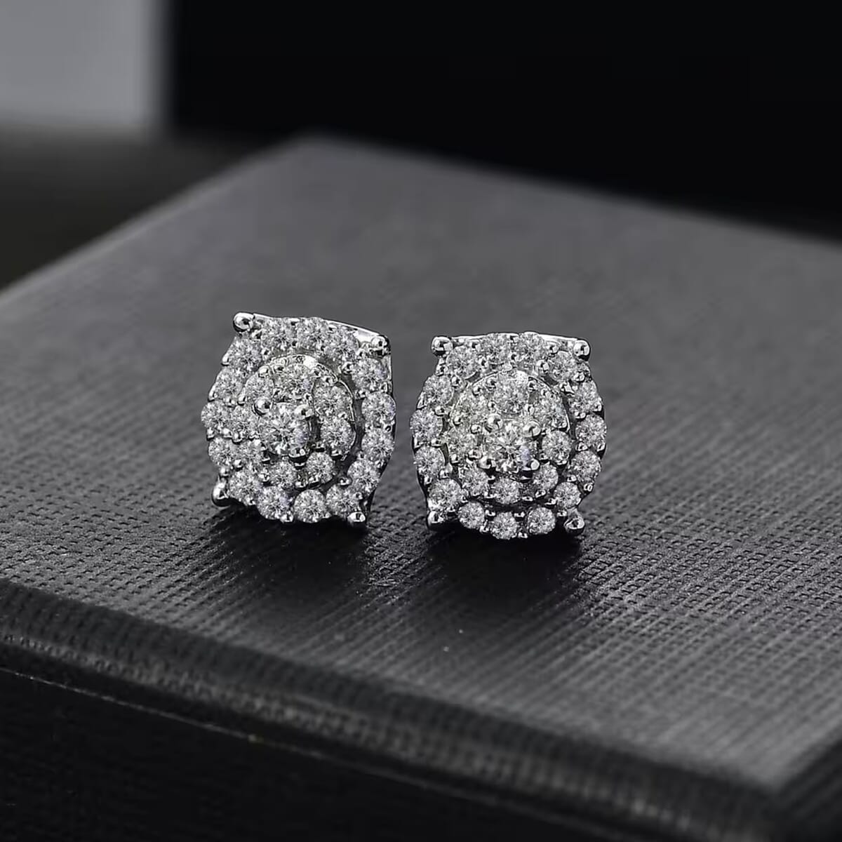 Luxuriant Lab Grown Diamond SI 0.50 ctw Round Shape Stud Earrings in Rhodium Over Sterling Silver image number 7