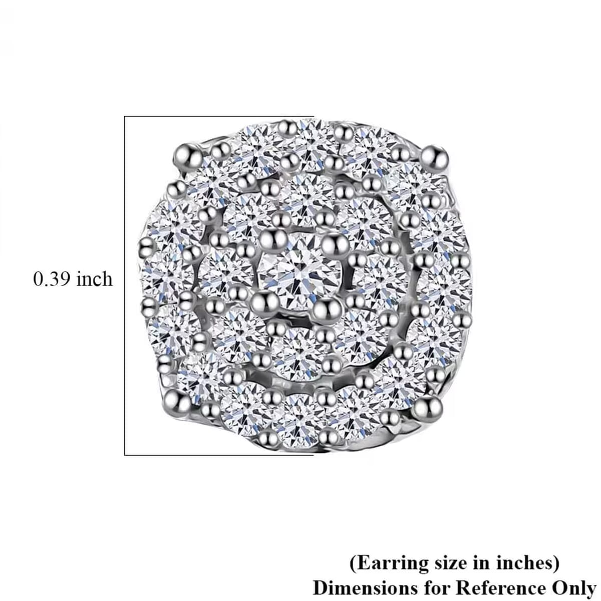 Luxuriant Lab Grown Diamond SI 0.50 ctw Round Shape Stud Earrings in Rhodium Over Sterling Silver image number 8