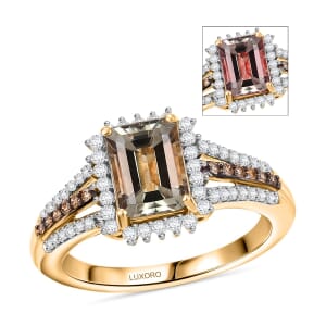 Luxoro AAA Turkizite, I2 Natural Champagne and Diamond 2.15 ctw Vintage Luxe Ring in 14K Yellow Gold (Size 10.0)