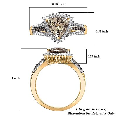 Luxoro 14K Yellow Gold AAA Turkizite, Natural Champagne and Diamond (I2) Vintage Luxe Ring (Size 11.0) 2.15 ctw