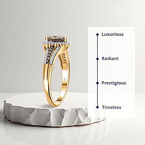 Luxoro 14K Yellow Gold AAA Turkizite, Natural Champagne and Diamond (I2) Vintage Luxe Ring (Size 11.5) 2.15 ctw